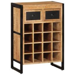 Berkfield Home Dense Wine Rack for 16 Bottles Solid Wood Mango in Brown - thumbnail 9