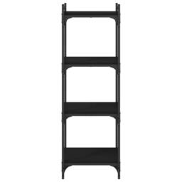 Berkfield Home Decorative Bookcase 4-Tier Black 40x30x120 cm Engineered Wood - Size: 40 x 30 x 120 cm - thumbnail 4