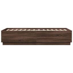 Berkfield Home Bed Frame without Mattress Brown Oak 90x190 cm Single - thumbnail 5