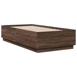 Berkfield Home Bed Frame without Mattress Brown Oak 90x190 cm Single - thumbnail 6