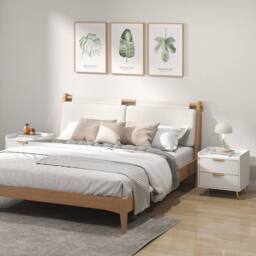 HOMCOM Bedside Table Set of 2 with 2 Drawers for Bedroom, Living Room, White - Size: 2 Pack - thumbnail 1