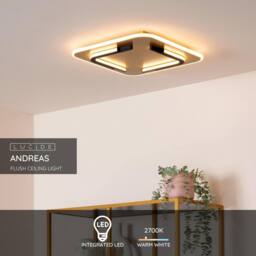 Netlighting Lucide ANDREAS Flush ceiling light LED 1x30W 2700K Matt Gold Brass in Metallic Gold - thumbnail 2