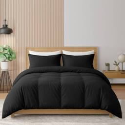 Pamposh 400TC Cotton Sateen Duvet Cover Sets - Smooth & Soft Feel in Black - Size: Super King