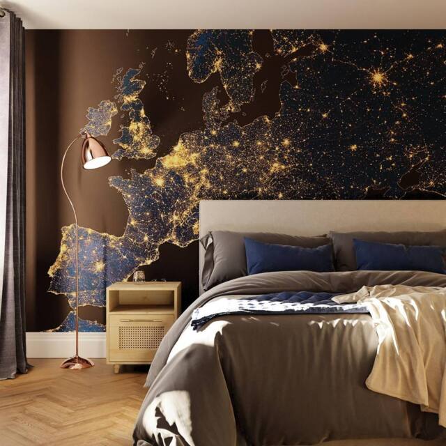 Superfresco Easy Europe by Night Navy Print To Order 3m x 2.8m Mural - image 1