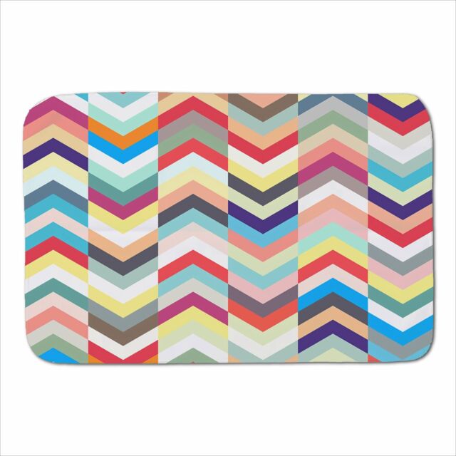 Warren Reed - Designer Geometric Multi Colored Chevron Pattern Sherpa Blanket in Red - Size: Large - image 1