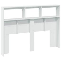 Berkfield Home Headboard Cabinet with LED White 140x17x102 cm - Size: 140 x 17 x 102 cm - thumbnail 8