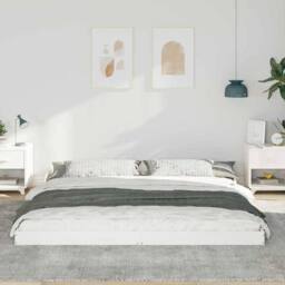 Berkfield Home Modern White 200 x 200 cm Pine wood - thumbnail 4