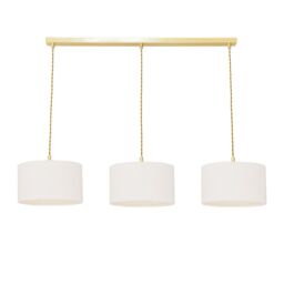 ValueLights Reni Cream Boucle Shade 3 Drop Bar Gold Diner Ceiling Pendant Light - thumbnail 2