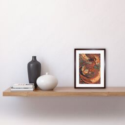 "Artery8 Wall Art Print Astral Projection Conceptual Art Artwork Framed 9X7 Inch in Brown - Size: W7"" x H9""" - thumbnail 2