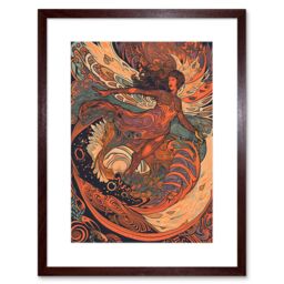 "Artery8 Wall Art Print Astral Projection Conceptual Art Artwork Framed 9X7 Inch in Brown - Size: W7"" x H9""" - thumbnail 1