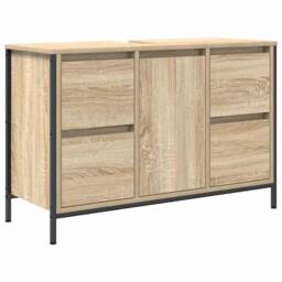 Berkfield Home Gorgeous 2 Piece Bathroom Furniture Set Sonoma Oak Engineered Wood in Beige - thumbnail 6