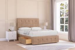 "Sloomy Cambridge Naples Divan Base No Drawers-54"" Headboard & 12"" Footboard in Light Sand - Size: Small Single" - thumbnail 2