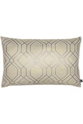 Prestigious Textiles Othello Geometric Cushion in Metallic Gold - Size: 40 cm x 60 cm