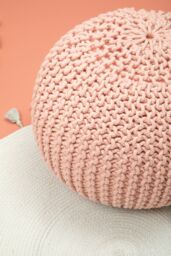 Orsina Kids Knit Pouffe in Pink - thumbnail 3