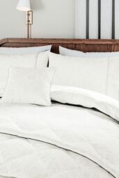 1951 'Ashleigh' Jacquard Duvet Cover Set in White - Size: Single - thumbnail 2