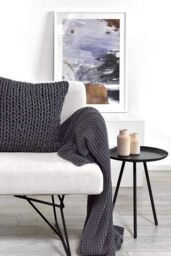 nielsen Alen Coarse Knitted Throw Blanket Cotton 150 x 200cm in Grey - Size: 150 cm x 200 cm - thumbnail 4