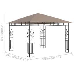 Berkfield Home Gazebo with Mosquito Net 3x3x2.73 m Taupe 180 g/m ² in Beige - thumbnail 5