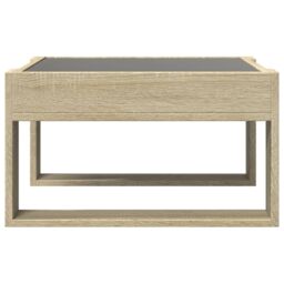 Berkfield Home Coffee Table with Infinity LED Sonoma Oak 50x53x30 cm in Brown - Size: 50 x 53 x 30 cm - thumbnail 6