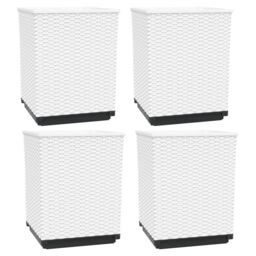 Berkfield Home Planters 4 pcs White 30x30x37 cm Polypropylene - Size: 30 x 30 x 37 cm - thumbnail 2
