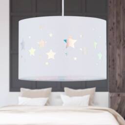 First Choice Lighting Clayton - White Easy Fit Fabric Pendant Shade with Star Cut Out - thumbnail 6
