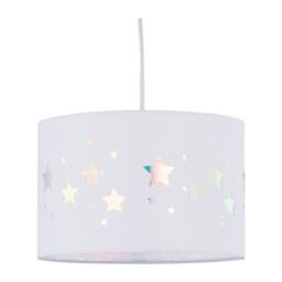 First Choice Lighting Clayton - White Easy Fit Fabric Pendant Shade with Star Cut Out - thumbnail 1