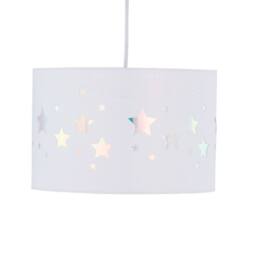 First Choice Lighting Clayton - White Easy Fit Fabric Pendant Shade with Star Cut Out - thumbnail 2