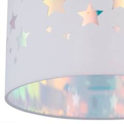 First Choice Lighting Clayton - White Easy Fit Fabric Pendant Shade with Star Cut Out - thumbnail 4