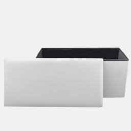 Home Republic Faux Leather Foldable Storage Ottoman in White - Size: Large - thumbnail 4