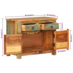 Berkfield Home Sideboard 68x35x55 cm Solid Wood Reclaimed - Size: 68 x 35 x 55 cm - thumbnail 8