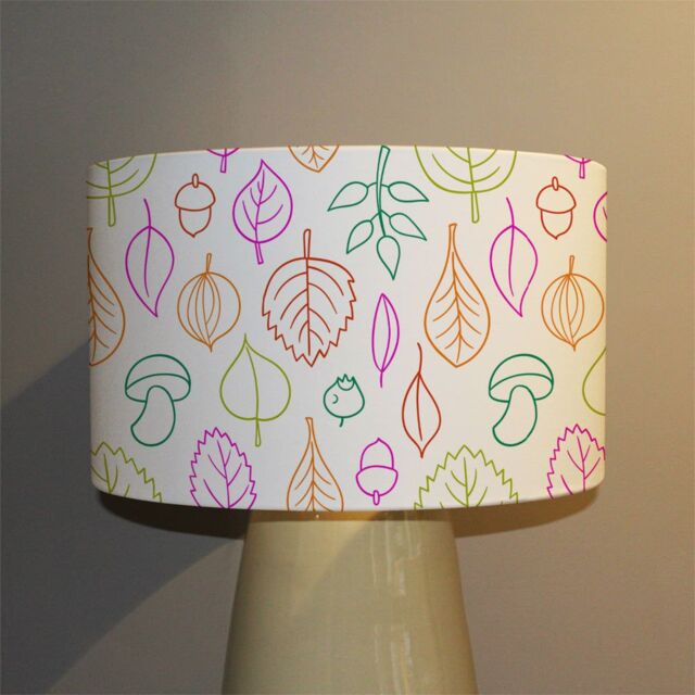 Benjamin Tate Design multi colour leaves illustration ceiling lamp shade in Natural