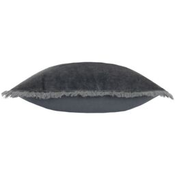 Yard Jaye 100% Cotton Velvet Fringed Cushion in Dark Blue - Size: 45 cm x 45 cm - thumbnail 3