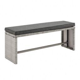 Home Detail Chile Rattan Corner Outdoor Dining Garden Furniture Set Sofa Table Bench & 2 Stools in Grey - thumbnail 5