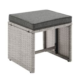 Home Detail Chile Rattan Corner Outdoor Dining Garden Furniture Set Sofa Table Bench & 2 Stools in Grey - thumbnail 4