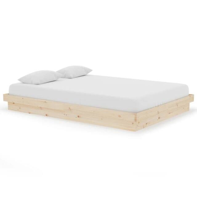 Berkfield Home 819907 Bed Frame without Mattress Solid Wood 140x200 cm in Light Tan - image 1