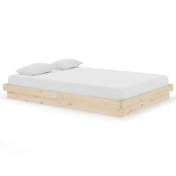 Berkfield Home 819907 Bed Frame without Mattress Solid Wood 140x200 cm in Light Tan - thumbnail 1