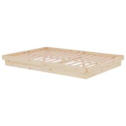 Berkfield Home 819907 Bed Frame without Mattress Solid Wood 140x200 cm in Light Tan - thumbnail 4