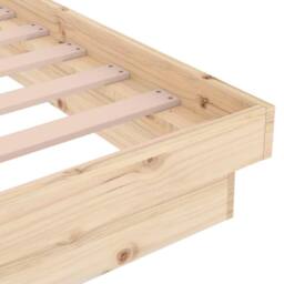 Berkfield Home 819907 Bed Frame without Mattress Solid Wood 140x200 cm in Light Tan - thumbnail 8