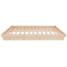 Berkfield Home 819907 Bed Frame without Mattress Solid Wood 140x200 cm in Light Tan - thumbnail 6