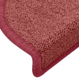 Berkfield Home Carpet Stair Treads 15 pcs Red 65x24x4 cm - Size: Medium - thumbnail 6