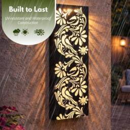 Marco Paul Solar LED Garden Wall Panel Light in Black - Size: 70 cm - thumbnail 4