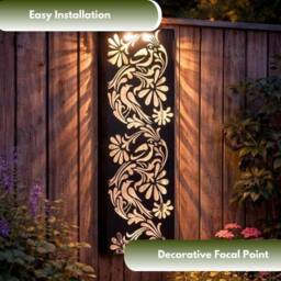 Marco Paul Solar LED Garden Wall Panel Light in Black - Size: 70 cm - thumbnail 7