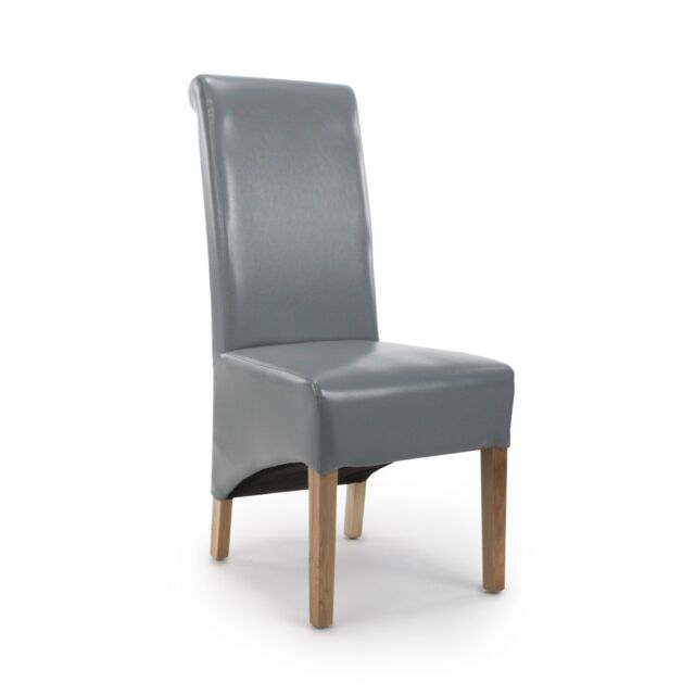 Shankar Krista Roll Back Bonded Leather Grey Dining Chair - image 1