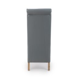Shankar Krista Roll Back Bonded Leather Grey Dining Chair - thumbnail 5