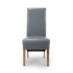 Shankar Krista Roll Back Bonded Leather Grey Dining Chair - thumbnail 4