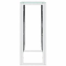 Berkfield Home Console Table 110x30x70 cm Stainless Steel & Glass in Silver - Size: 110 x 30 x 70 cm - thumbnail 4