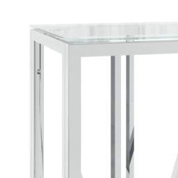 Berkfield Home Console Table 110x30x70 cm Stainless Steel & Glass in Silver - Size: 110 x 30 x 70 cm - thumbnail 5
