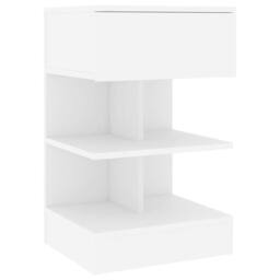 Berkfield Home Beautiful Bedside Cabinet White 40x35x65 cm Engineered Wood - Size: 40 x 35 x 65 cm - thumbnail 3