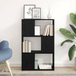 Berkfield Home Entertainment Centre Black Oak Engineered Wood 60 x 24 x 94 cm - thumbnail 2