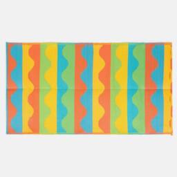 OHS Waved Lines Reversible Outdoor Garden Rug Waterproof Area Mat - Size: 80 cm x 150 cm - thumbnail 4