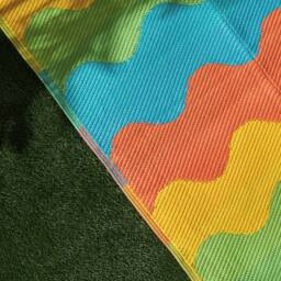 OHS Waved Lines Reversible Outdoor Garden Rug Waterproof Area Mat - Size: 80 cm x 150 cm - thumbnail 2